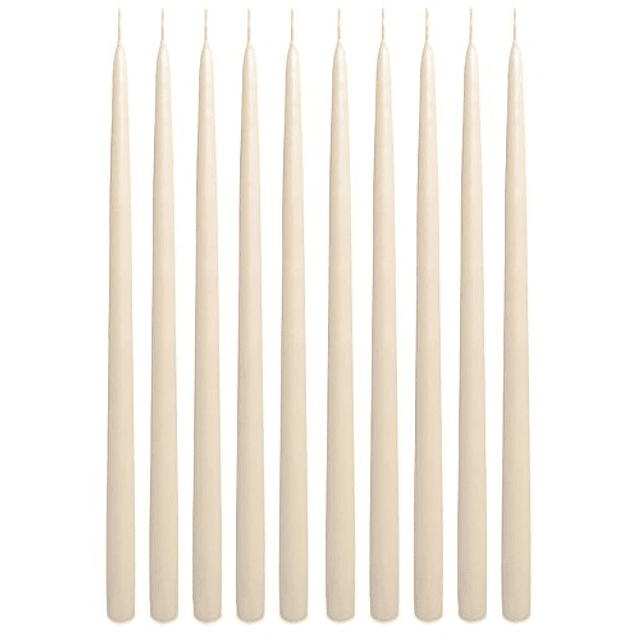 Velas cónicas de color marfil de 15 pulgadas Paquete de 12 v