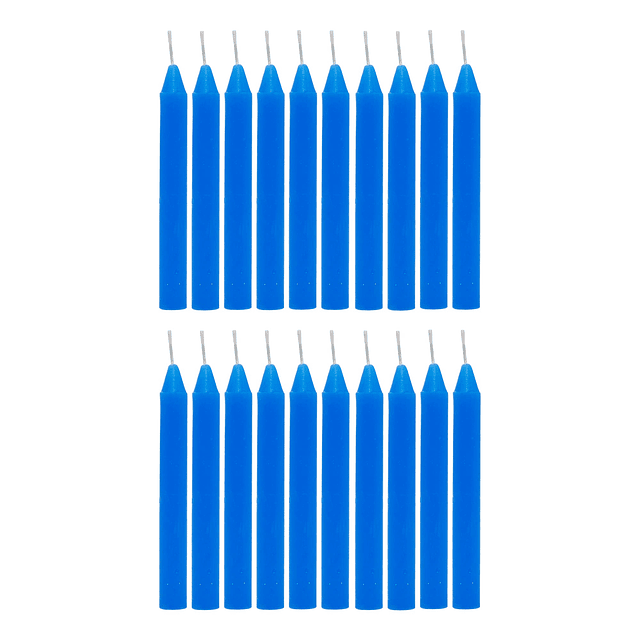 Juego de 20 velas azules sin perfume de 4 pulgadas de alto a