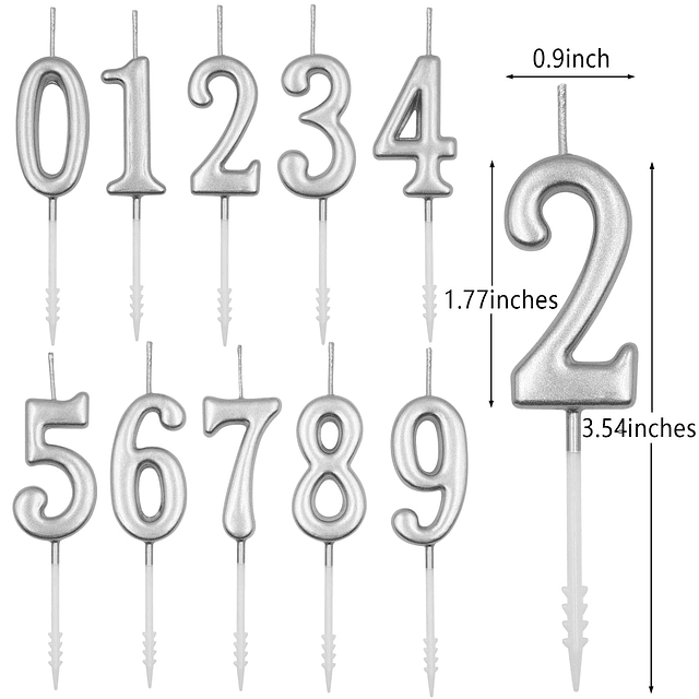 Velas de cumpleaños número 21 y 12 vela plateada número 21 1