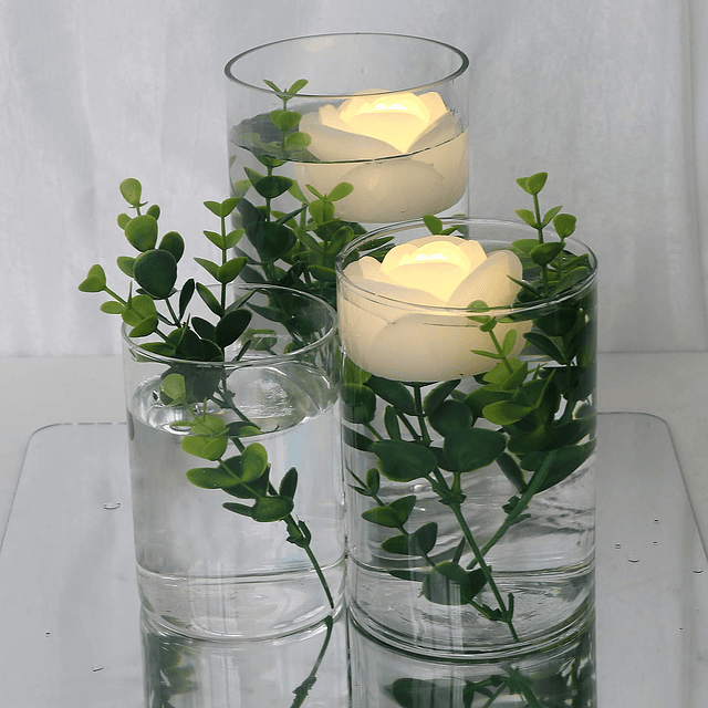 ARDUX Paquete de 12 Velas Flotantes LED Luces de Té de Rosas