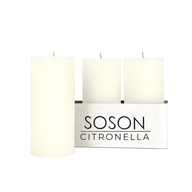 Vela de citronela Velas perfumadas de citronela marfil 3 x 6