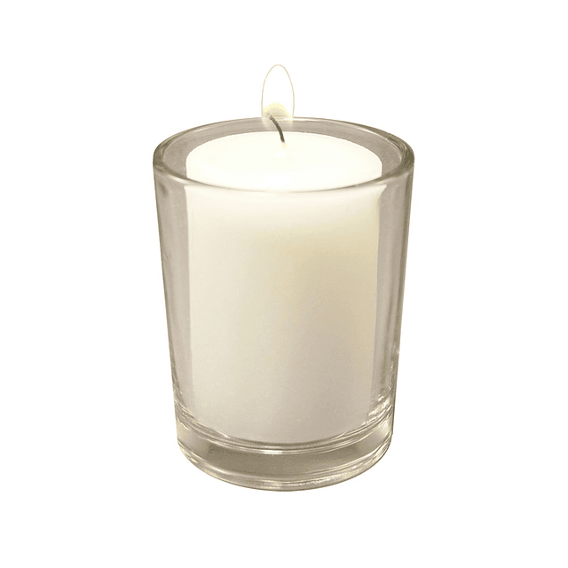 Velas votivas LumaBase en soportes de vidrio transparente Ju