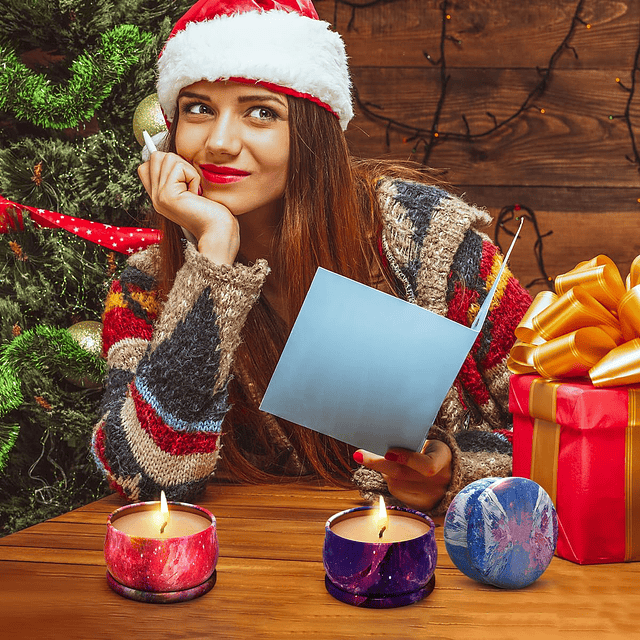 Juego de 3 paquetes de velas perfumadas para Navidad Acción