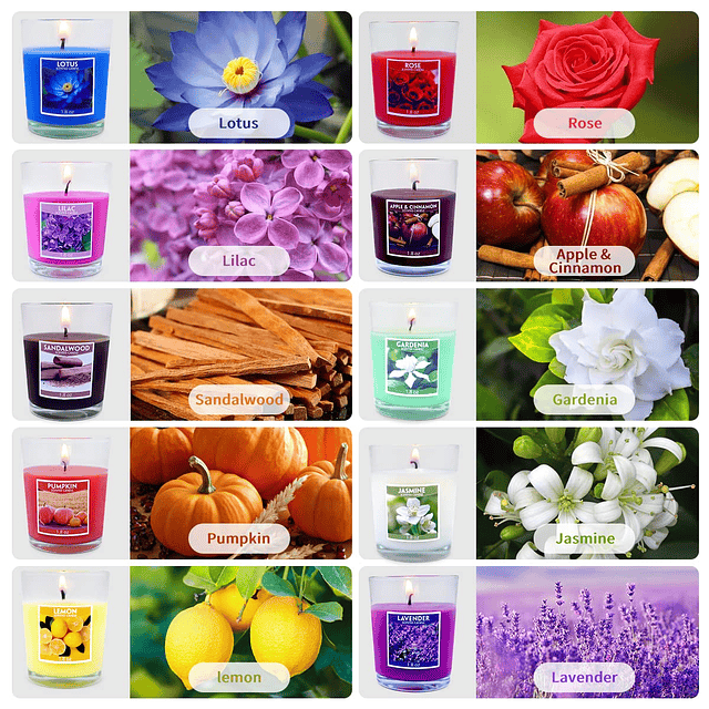 Velas votivas perfumadas en vidrio pequeñas 2 pulgadas 15 ho