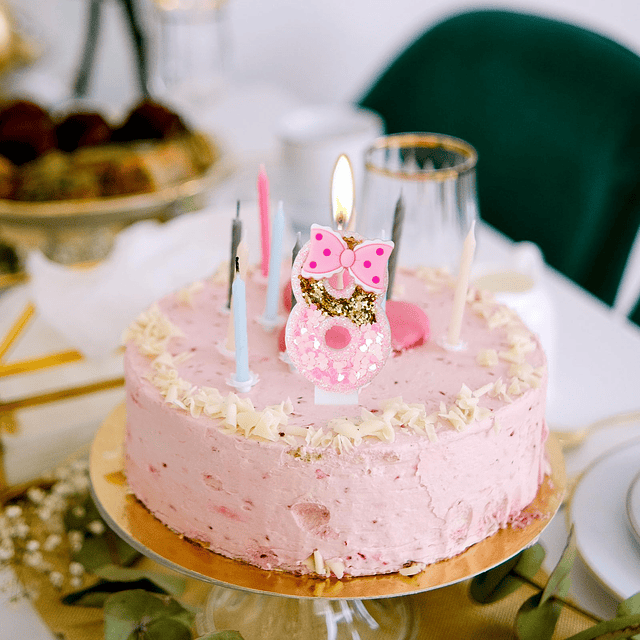 Velas De Cumpleaños De 5 Números Rosas Para Niñas Velas De N