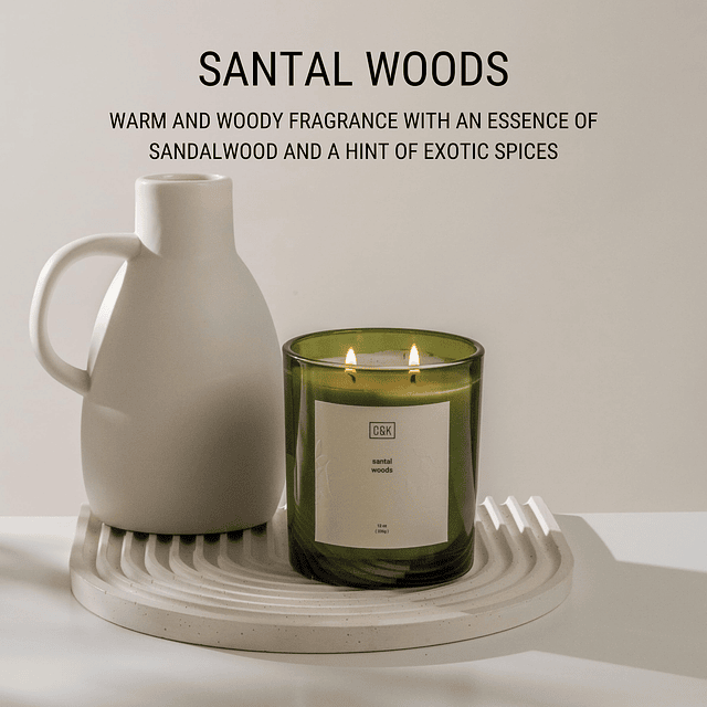 Vela de soja premium Velas perfumadas Santal Woods para el h