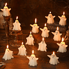 24 velas fantasma de Halloween velas de té blancas sin perfu