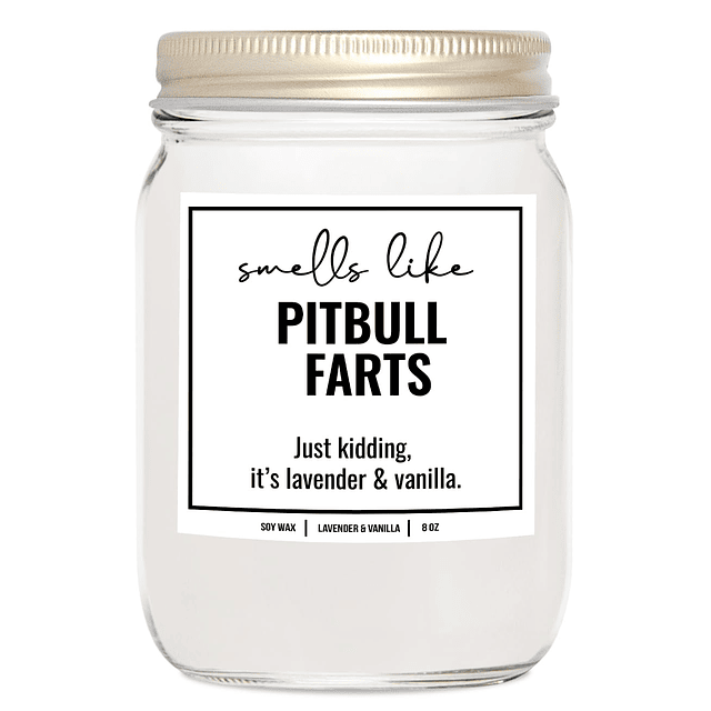 Smells Like Pitbull Farts Vela de soja regalos para los aman