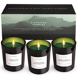 Set de Tres Velas Aromáticas para Hombre Aromas masculinos d