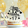 El juego de decoraciones para tartas de 17.º cumpleaños incl