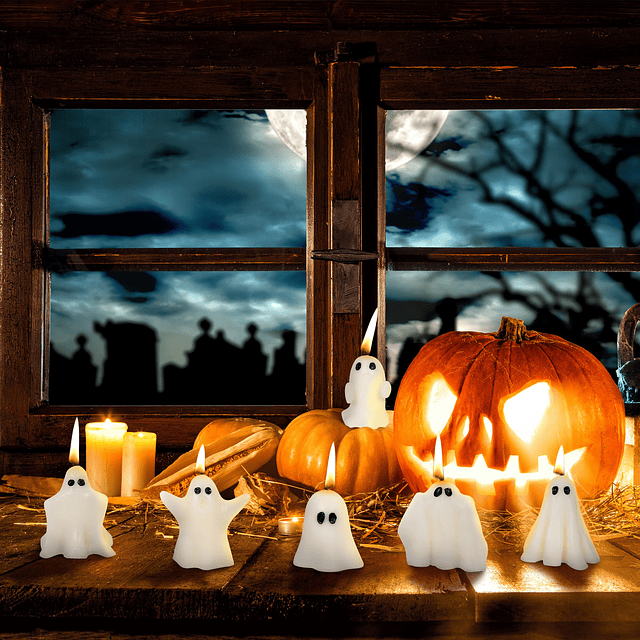 6 velas de fantasmas de Halloween vela perfumada con forma d