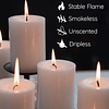 Juego de velas de pilar blancas de 32.8" x 4" velas sin perf