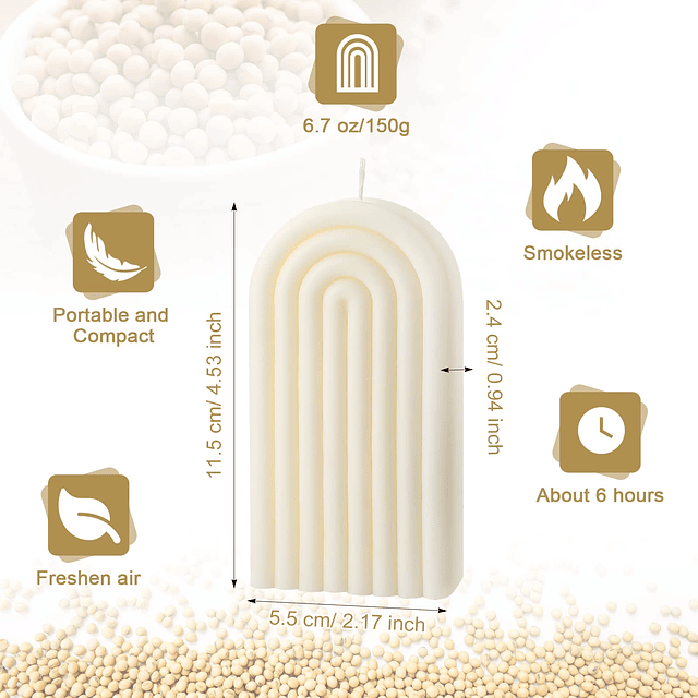 2 velas en forma de arco vela estética perfumada geométrica