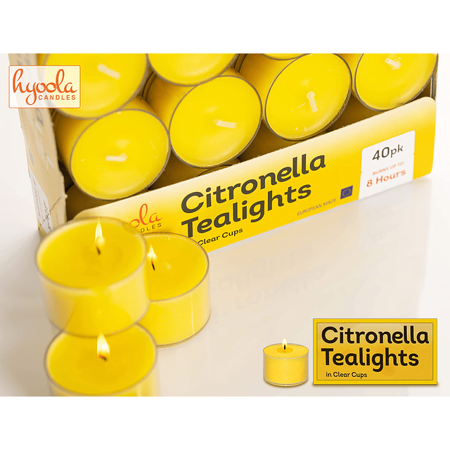 Velas de citronela Tealight para exteriores 8 horas de combu