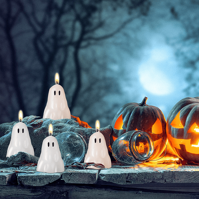 40 Piezas Velas de Halloween Decoración Espeluznante Vela Ar