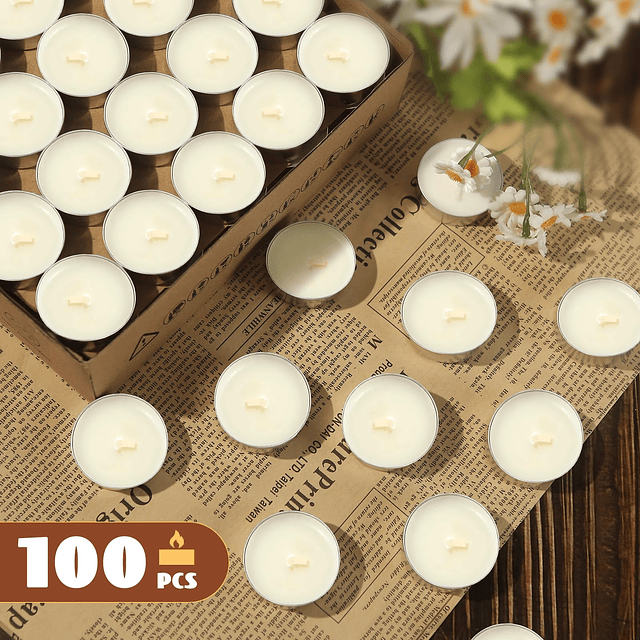 Velas de cera de soja paquete de 100 velas de soja blancas n