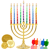 Deluxe Twisted Hanukkah Menorah Velas para las 8 noches de J