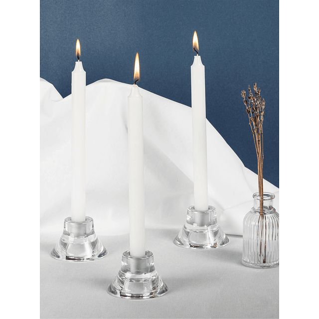 Velas cónicas blancas paquete de 4 velas rectas de 12 pulgad