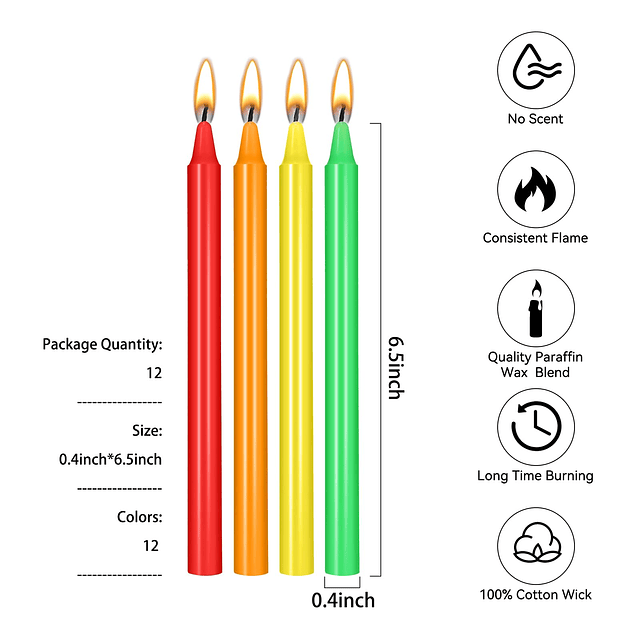 24 velas de colores con carillón vela de hechizo velas de co