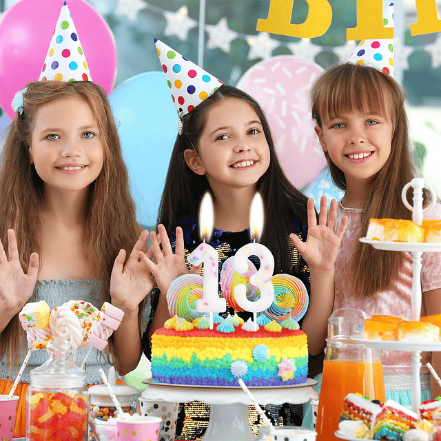 Vela colorida para el décimo cumpleaños de las niñas velas c