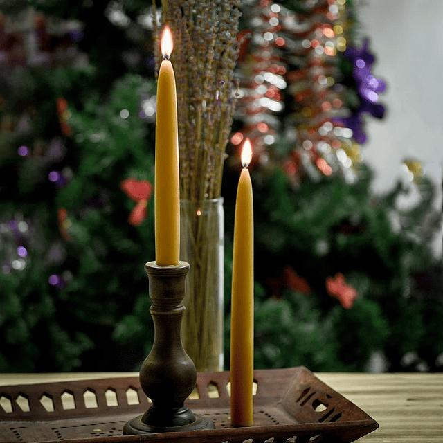 Velas cónicas de cera de abejas naturales velas de cera de a