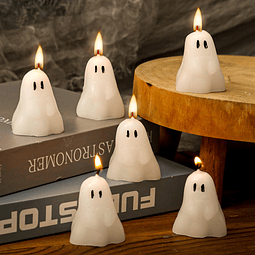 6 velas fantasma de Halloween de 2.0 x 1.6 in velas decorati