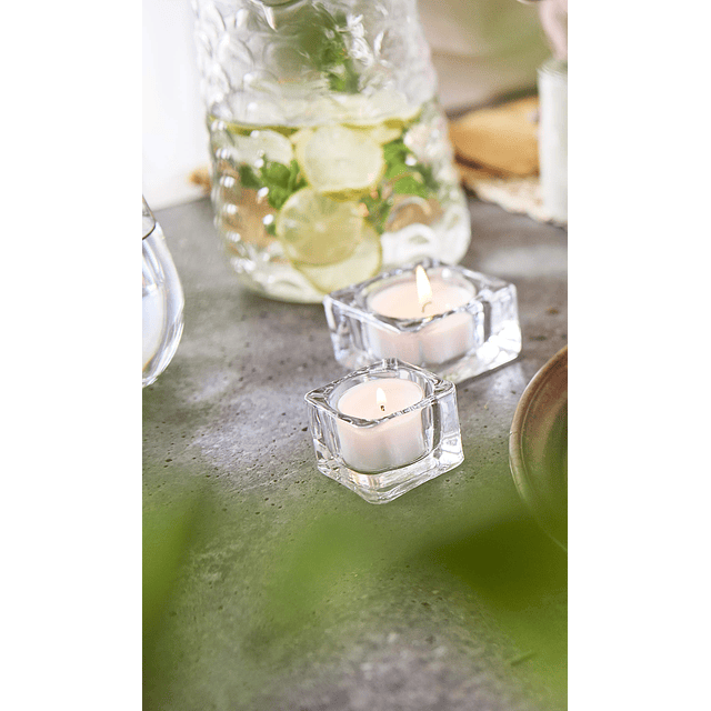 Bolsius Velas Candelitas Taza Transparente Blanca Caja de 24