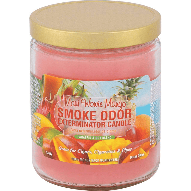 Vela en tarro exterminador de olores de humo 13 oz mango Mau