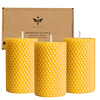 Juego de 3 velas de cera de abejas Velas enrolladas de cera