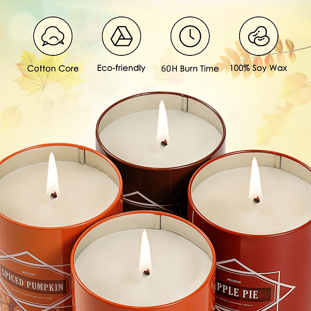 Juego de velas de otoño velas perfumadas de otoño para el ho