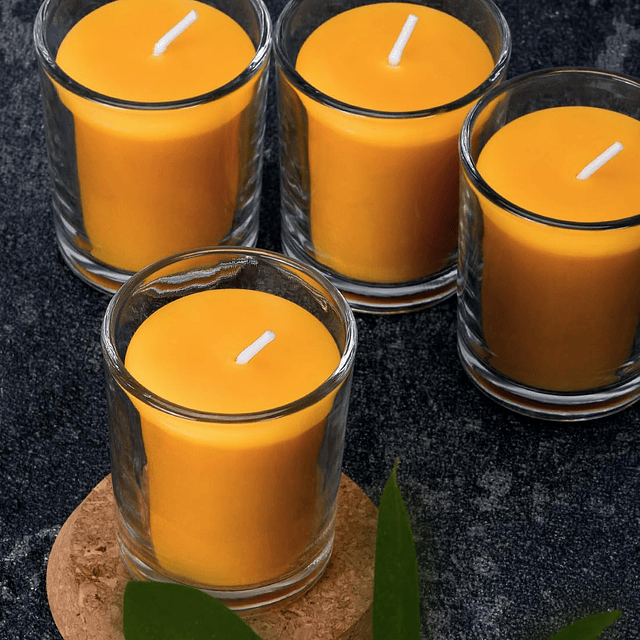 Velas votivas de cera de abejas pura paquete de 6 velas voti