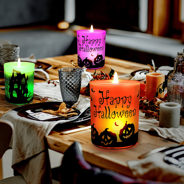 Decoraciones de Halloween velas perfumadas con especias de c