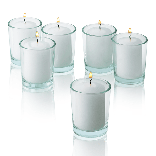 Velas votivas blancas Caja de 36 velas a granel sin perfume