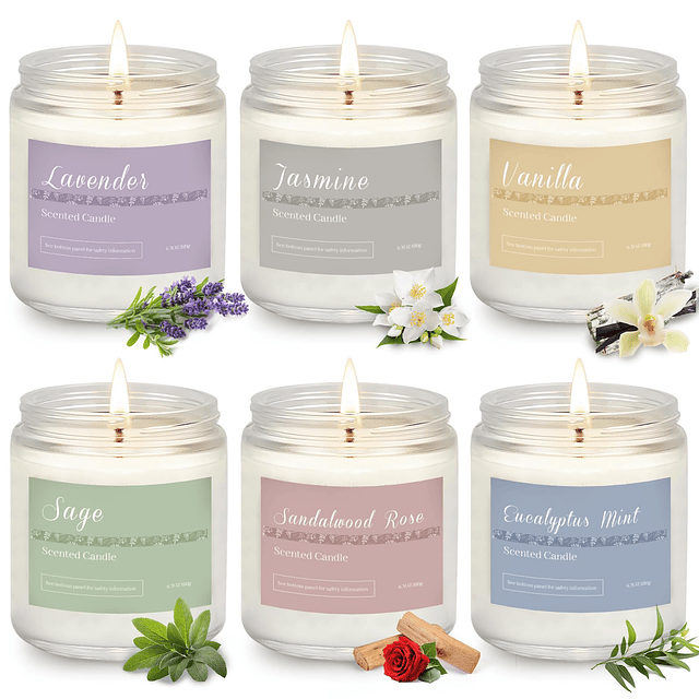 Paquete de 6 velas para el hogar velas aromáticas de aromate