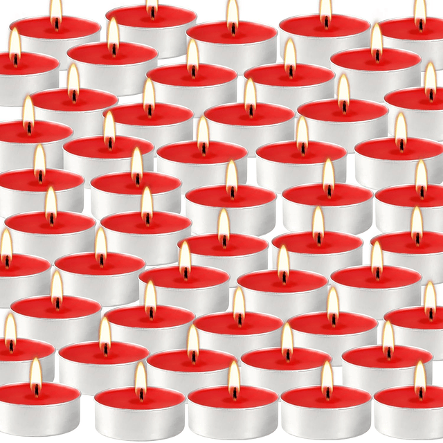 Velas aromáticas rojas Paquete de 100 velas votivas a granel