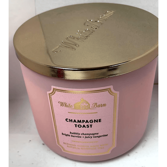 Bath and Body Works White Barn Champagne Toast Vela de 3 mec