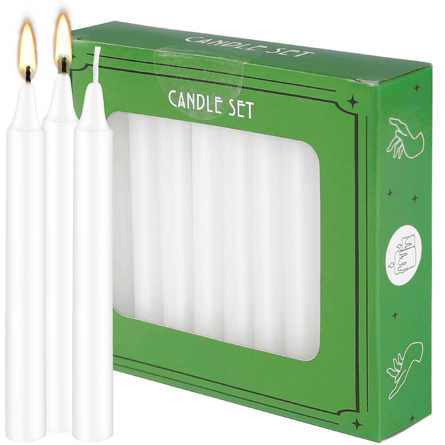 Juego de 20 velas blancas de hechizo y timbre Mini velas cón