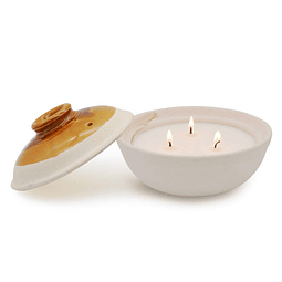 Velas de citronela en recipiente de cerámica gruesa vela de