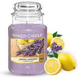 Aroma a lavanda y limón vela clásica de una sola mecha en ta