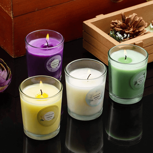 Paquete de 20 velas aromáticas fuertes juego de regalo con 1