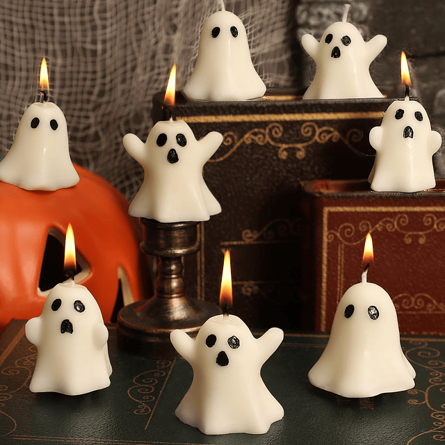 12 Piezas Velas Fantasma de Halloween Velas Espeluznantes Ve