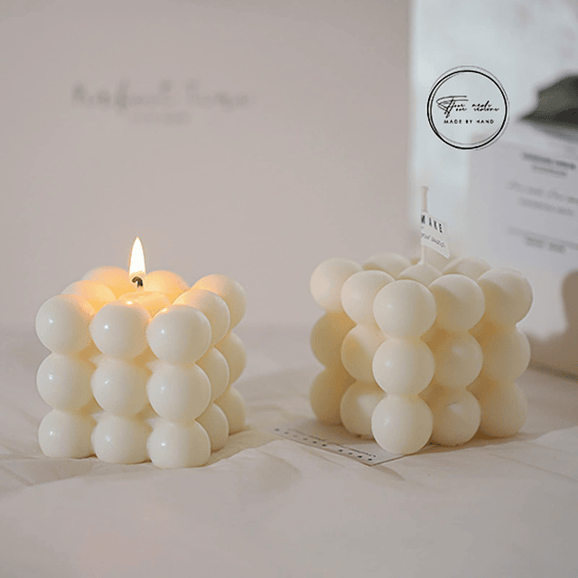 2 velas de burbujas blancas para aromaterapia velas en forma