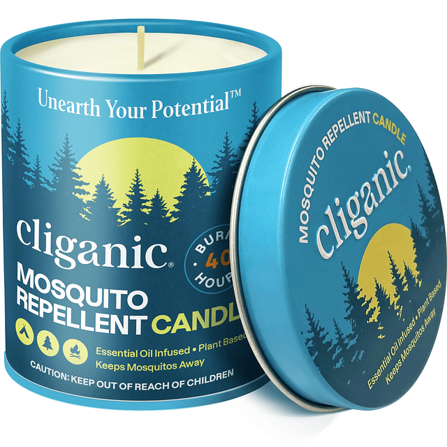 Vela repelente de mosquitos 9 oz Citronella sin DEET aceite