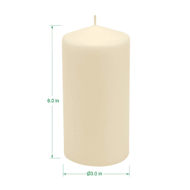 Paquete de 6 velas altas de cera de color marfil sin perfume