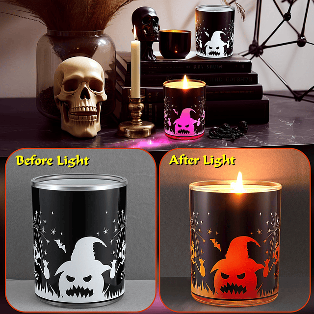 Velas fantasma perfumadas de Halloween con luz de sensor de