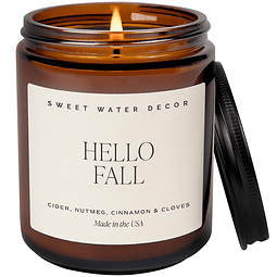 Velas de soja Hello Fall con decoración de agua dulce vela d