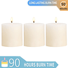 Juego de 3 velas de pilar sin perfume para bodas decoración