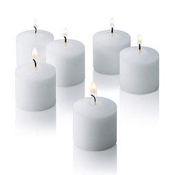 Velas votivas blancas Caja de 72 velas sin perfume 10 horas