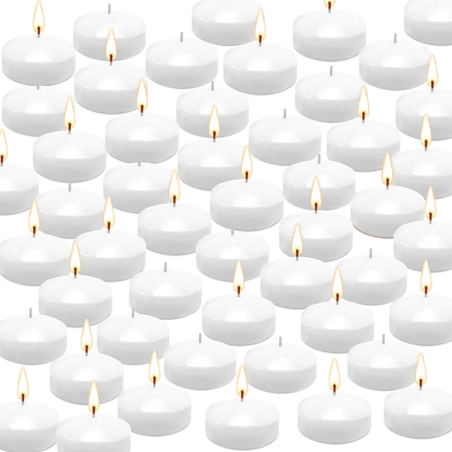 Paquete de 50 velas flotantes de 2 pulgadas ideales para bod