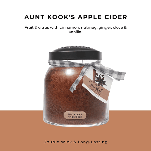 Sidra de manzana de tía Kook Vela perfumada de 34 oz con tap